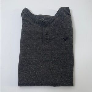 American Eagle Outfitters Charcoal Henley Shirt